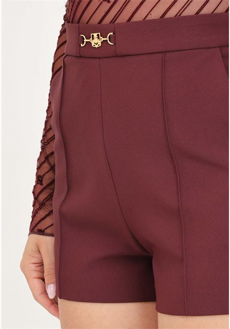 Shorts elegante bordeaux da donna con morsetto ELISABETTA FRANCHI | SH00746E2CG3